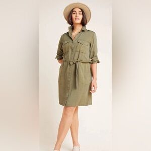 CLOTH & STONE Sz 1X Eryn Utility 100% Tencell Button Down Shirt Dress NEW